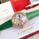 Ballon Bleu de Cartier 36mm Replica Watches Gold Diamond Green Leather Band (4)_th.jpg